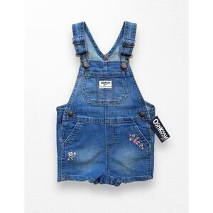 NWT OshKosh Embroidered Denim Shortalls, 18 Months